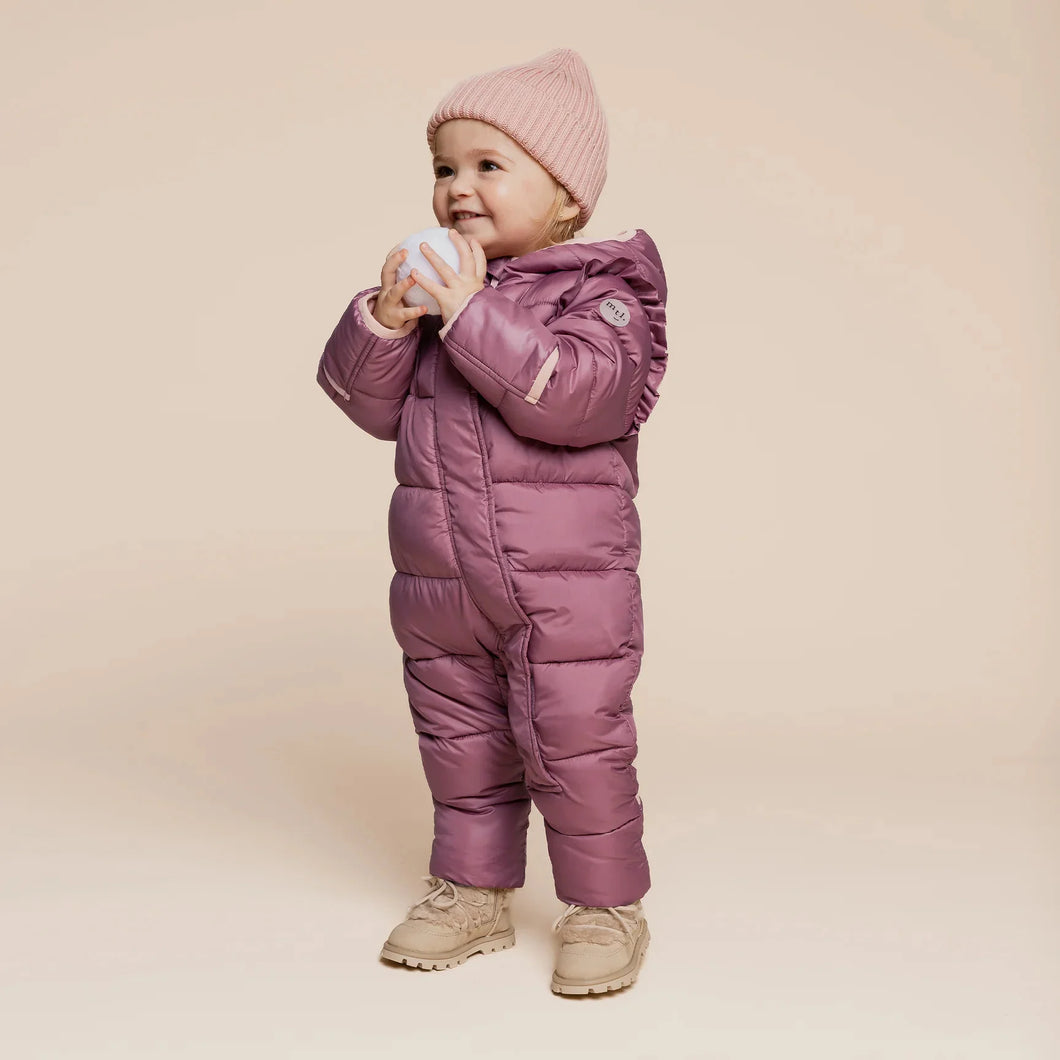Miles the Label Baby One Piece Hooded Snowsuit Dark Pink