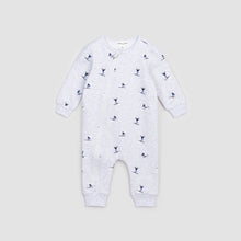 Load image into Gallery viewer, Miles the Label Baby Skiier Print on Light Grey Mix Fleece Playsuit
