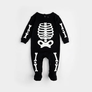 Petit Lem Skeleton Glow in the Dark Print on Black Sleeper