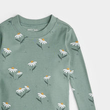 Load image into Gallery viewer, Petit Lem Girls Daisies Print on Iceberg Green PJ Set

