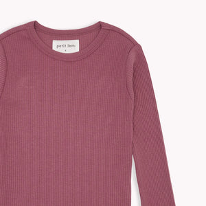 Petit Lem Girls Modal Rib PJ Set - Merlot