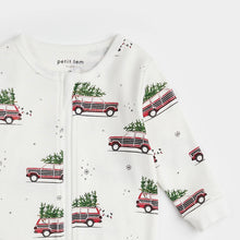 Load image into Gallery viewer, Petit Lem Baby Station Wagon Print on Off-White Sleeper

