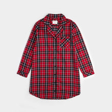 Load image into Gallery viewer, Petit Lem Scarlet Tartan Plaid Flannel Women&#39;s Night Gown
