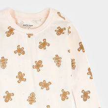 Load image into Gallery viewer, Petit Lem Gingerbread Print on Silver Peony PJ Set

