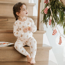 Load image into Gallery viewer, Petit Lem Gingerbread Print on Silver Peony PJ Set
