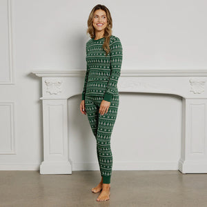 Petit Lem Women's Festive Firs on Evergreen PJ Set