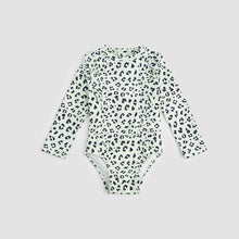 Load image into Gallery viewer, Miles the Label Girls Leopard Print On Mint Long-Sleeve Swimsuit
