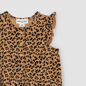 Miles the Label Baby Girls Leopard Print on Baby Romper