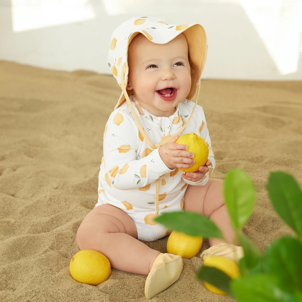 Petit Lem Baby Girls Lemon Print Long-Sleeve Rashguard Set