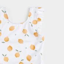 Load image into Gallery viewer, Petit Lem Girls Lemon Print On Off-White One-Piece Swimsuit
