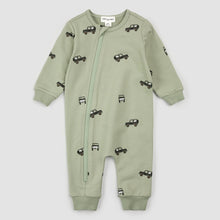Load image into Gallery viewer, Miles the Label Baby Boys Off Roading Print on Sage Playsuit

