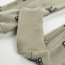 Load image into Gallery viewer, Petit Lem Firsts Baby Lawnmower Print on Tea Green Convertible Sleeper
