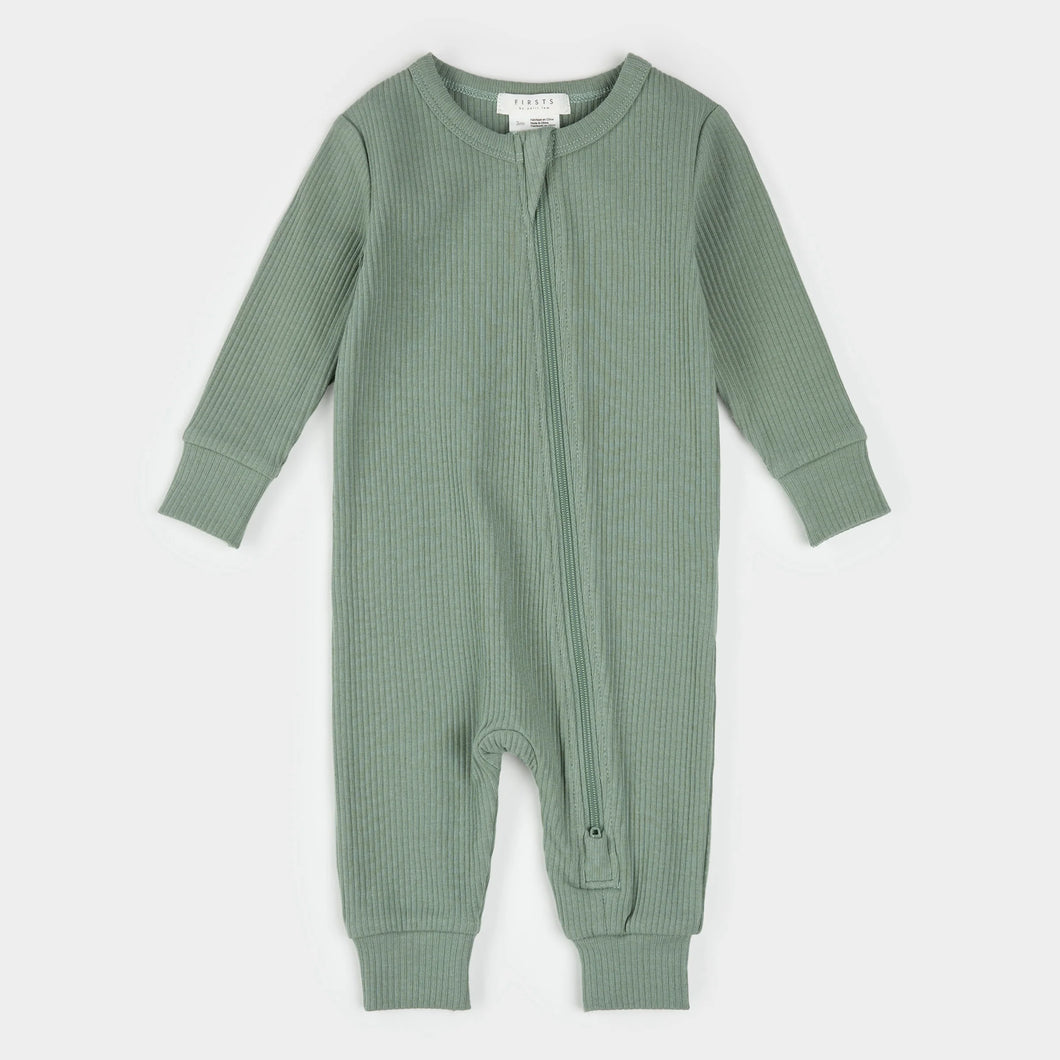 Petit Lem Firsts Baby Modal Rib Sleeper - Laurel
