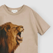 Load image into Gallery viewer, Miles the Label Boys Roaring Lion Photoreal T-Shirt - Taupe
