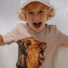 Load image into Gallery viewer, Miles the Label Boys Roaring Lion Photoreal T-Shirt - Taupe
