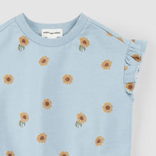 Load image into Gallery viewer, Miles the Label Baby Girls Sunflower Print on Celestial Blue Shorts Set
