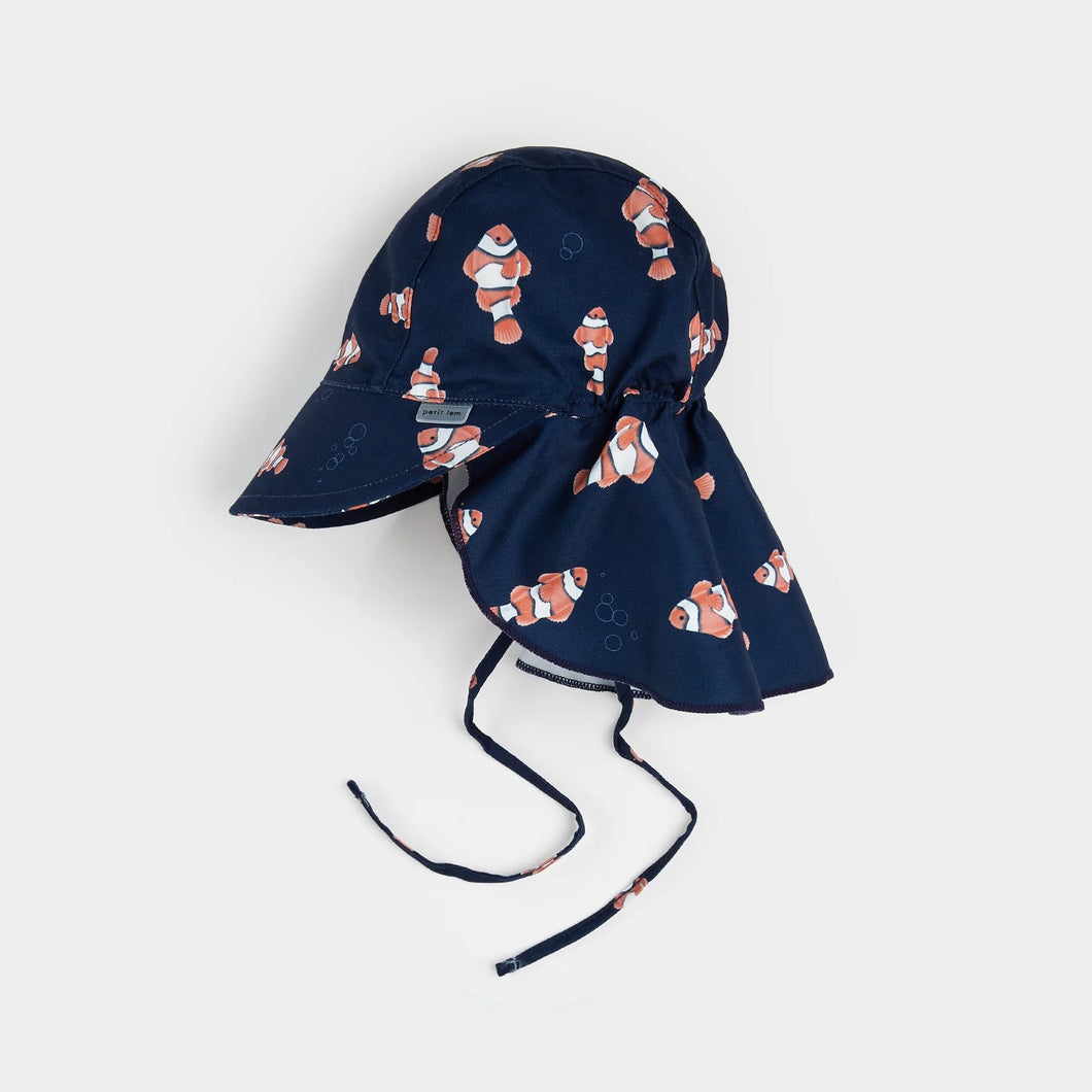 Petit Lem Baby Boys Clownfish Print Flap Hat