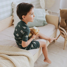 Load image into Gallery viewer, Petit Lem Boys Safari SUV Print Summer Sleep Set - Military Green
