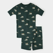 Load image into Gallery viewer, Petit Lem Boys Safari SUV Print Summer Sleep Set - Military Green
