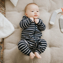 Load image into Gallery viewer, Petit Lem Firsts Baby Indigo Striped Modal Rib Sleeper
