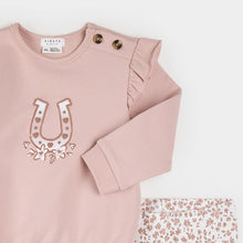 Load image into Gallery viewer, Petit Lem Firsts Baby Girls Horseshoe Print Legging Set

