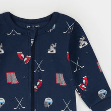 Load image into Gallery viewer, Petit Lem Baby Boys Goal Getters Print on Dress Blue Sleeper
