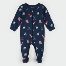Load image into Gallery viewer, Petit Lem Baby Boys Goal Getters Print on Dress Blue Sleeper

