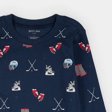 Load image into Gallery viewer, Petit Lem Boys Goal Getters Print on Dress Blue PJ Set
