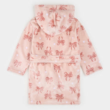 Load image into Gallery viewer, Petit Lem Ribbon Print on Misty Pink Plush Robe
