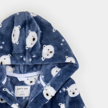 Load image into Gallery viewer, Petit Lem Polar Bear Print on Fog Plush Robe
