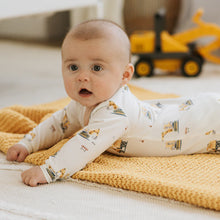 Load image into Gallery viewer, Petit Lem Firsts Baby Diggers Print on Off-White Sleeper
