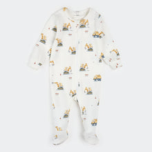 Load image into Gallery viewer, Petit Lem Firsts Baby Diggers Print on Off-White Sleeper

