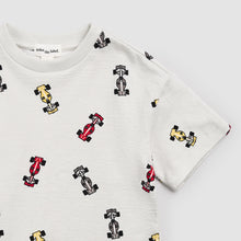 Load image into Gallery viewer, Miles the Label Boys Race Cars on Grey Short Sleeve Sweatshirt
