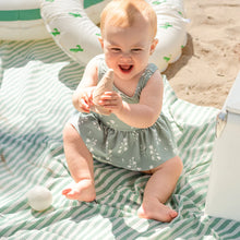 Load image into Gallery viewer, Petit Lem Girls Sea Blossom Print on Turquoise Skirted Swimsuit
