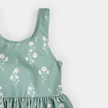 Load image into Gallery viewer, Petit Lem Girls Sea Blossom Print on Turquoise Skirted Swimsuit
