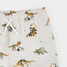 Load image into Gallery viewer, Petit Lem Boys Beach Dinos Print on Beige Swim Trunks
