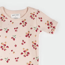 Load image into Gallery viewer, Petit Lem Girls Strawberry Print on Soft Pink Ribbed PJ Set
