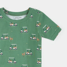 Load image into Gallery viewer, Petit Lem Golf Carts Print on Spruce PJ Set
