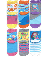 Load image into Gallery viewer, Jefferies Socks Girls Mermaid Crew Socks - 6 Pack
