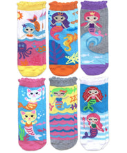Load image into Gallery viewer, Jefferies Socks Girls Mermaid Crew Socks - 6 Pack
