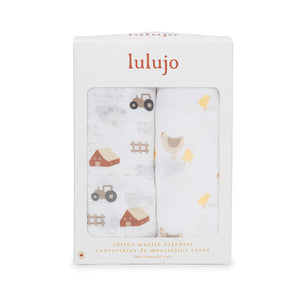 Lulujo Cotton Swaddles - 2 PK