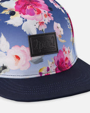 Load image into Gallery viewer, deux par deux Girls Printed Cap - Blue Rose
