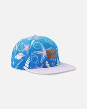 Load image into Gallery viewer, deux par deux Girls Printed Cap - Blue Shell
