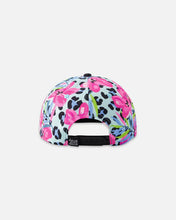 Load image into Gallery viewer, deux par deux Girls Printed Cap - Blue Floral and Leopard Pint
