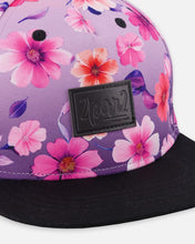 Load image into Gallery viewer, deux par deux Girls Printed Cap - Mauve Floral Gradient
