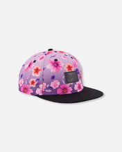 Load image into Gallery viewer, deux par deux Girls Printed Cap - Mauve Floral Gradient
