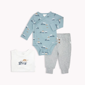 Petit Lem Firsts Baby Boys "Apple Picking" 3pc Outfit Set