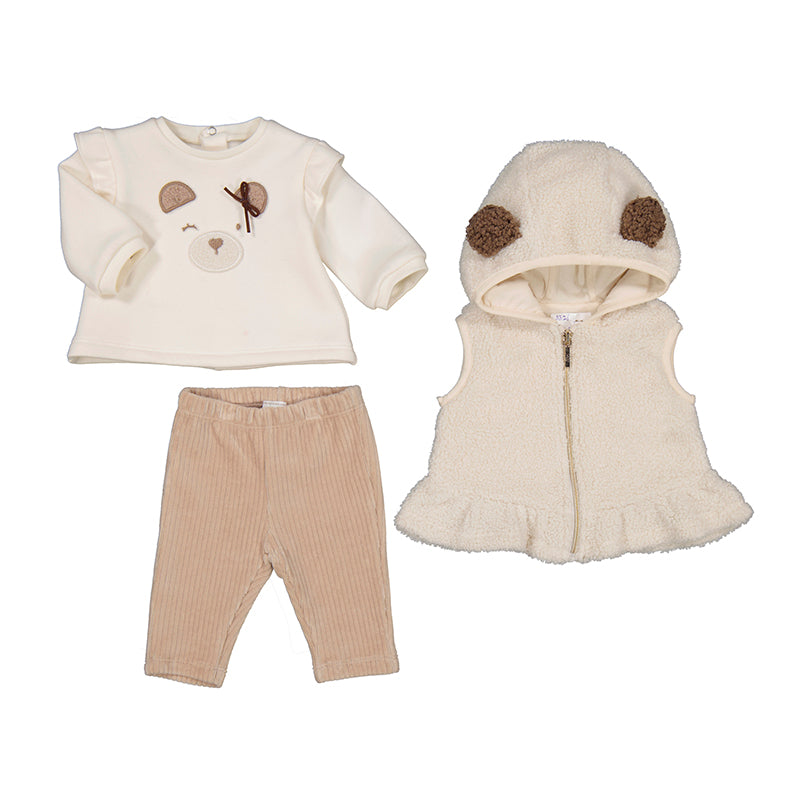 Mayoral Baby Girls 3-PC Tracksuit w/Vest - Wood