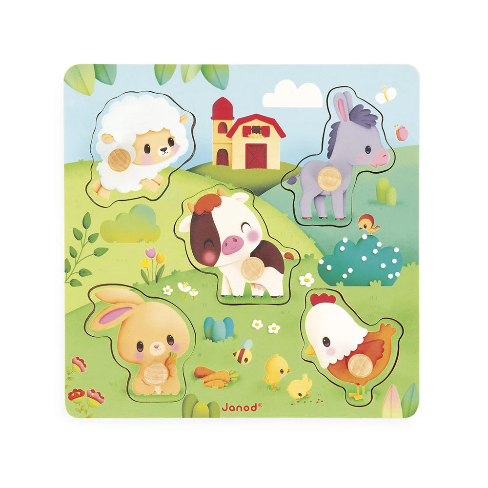 Janod 5-piece Farmhouse Tactile Puzzle