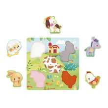 Load image into Gallery viewer, Janod 5-piece Farmhouse Tactile Puzzle
